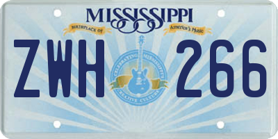 MS license plate ZWH266