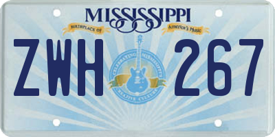 MS license plate ZWH267