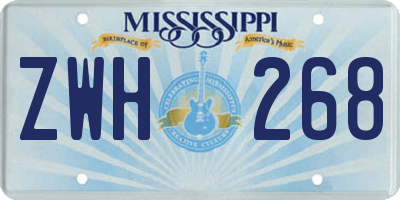 MS license plate ZWH268