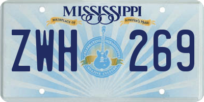 MS license plate ZWH269