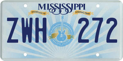 MS license plate ZWH272