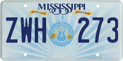 MS license plate ZWH273