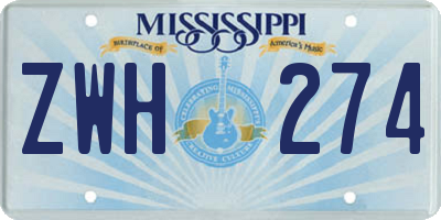 MS license plate ZWH274