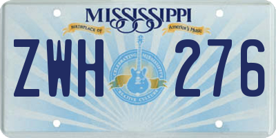 MS license plate ZWH276