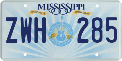 MS license plate ZWH285