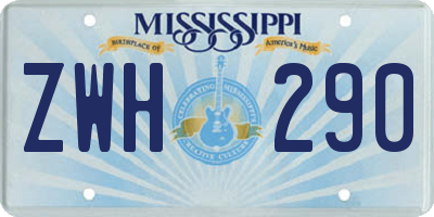 MS license plate ZWH290