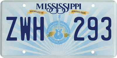 MS license plate ZWH293