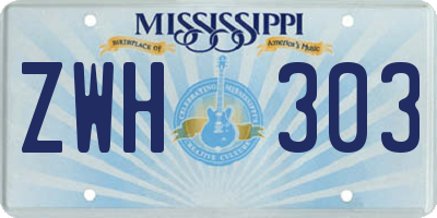 MS license plate ZWH303