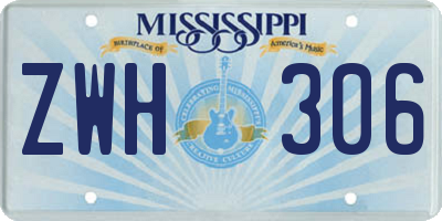 MS license plate ZWH306