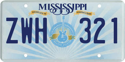 MS license plate ZWH321