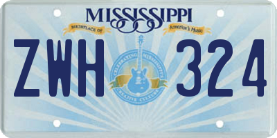 MS license plate ZWH324