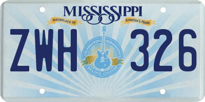 MS license plate ZWH326
