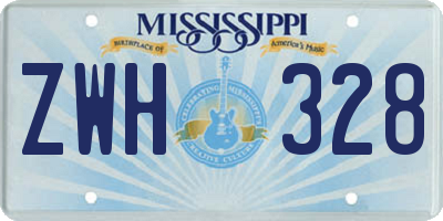 MS license plate ZWH328