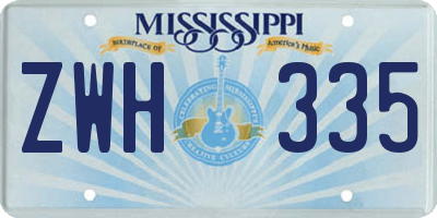 MS license plate ZWH335