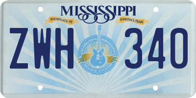 MS license plate ZWH340