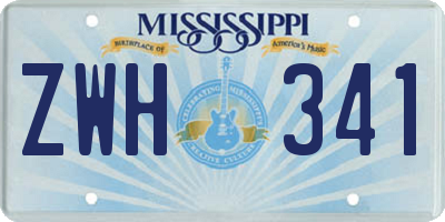 MS license plate ZWH341