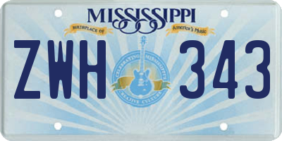 MS license plate ZWH343