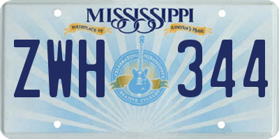 MS license plate ZWH344