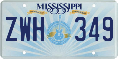 MS license plate ZWH349