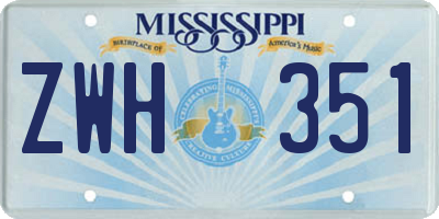 MS license plate ZWH351