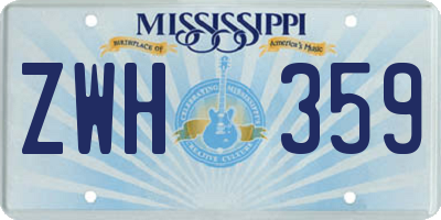 MS license plate ZWH359