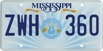 MS license plate ZWH360