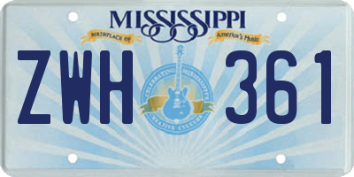 MS license plate ZWH361