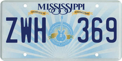 MS license plate ZWH369