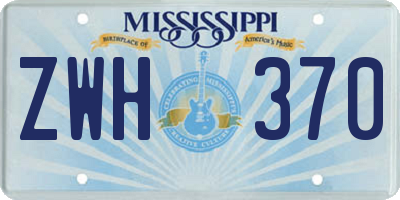 MS license plate ZWH370