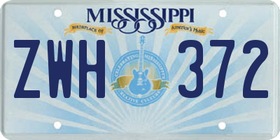 MS license plate ZWH372