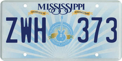 MS license plate ZWH373