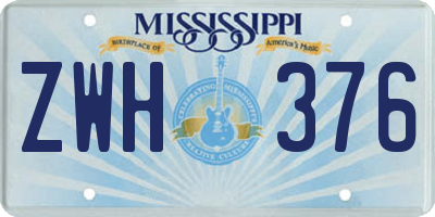 MS license plate ZWH376