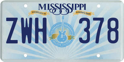 MS license plate ZWH378