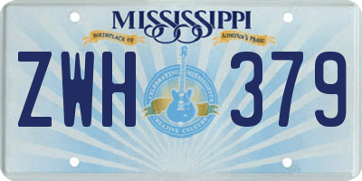 MS license plate ZWH379