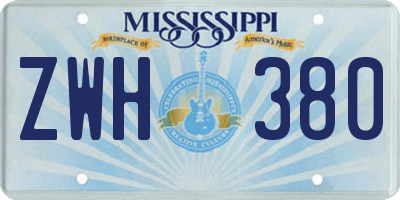MS license plate ZWH380