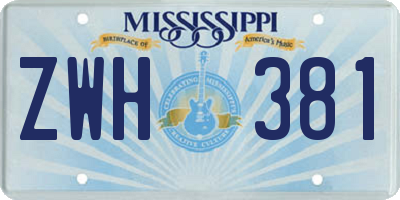 MS license plate ZWH381