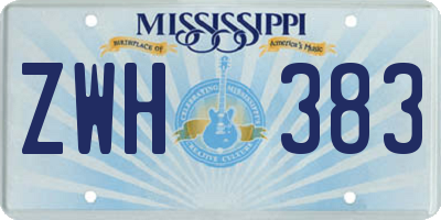 MS license plate ZWH383