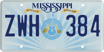 MS license plate ZWH384
