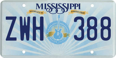 MS license plate ZWH388