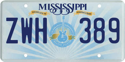 MS license plate ZWH389