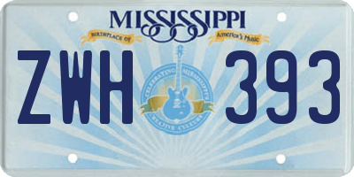 MS license plate ZWH393