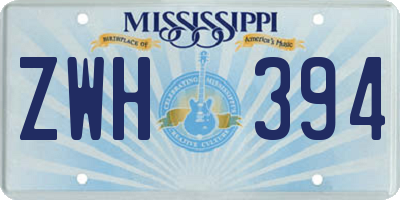 MS license plate ZWH394