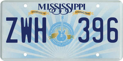 MS license plate ZWH396
