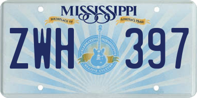 MS license plate ZWH397