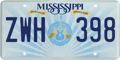 MS license plate ZWH398