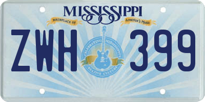 MS license plate ZWH399