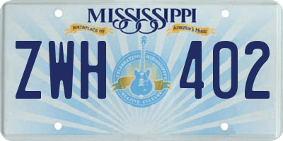 MS license plate ZWH402