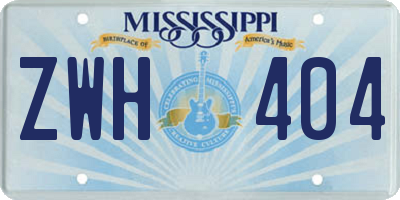 MS license plate ZWH404