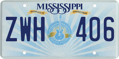 MS license plate ZWH406