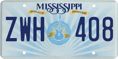 MS license plate ZWH408
